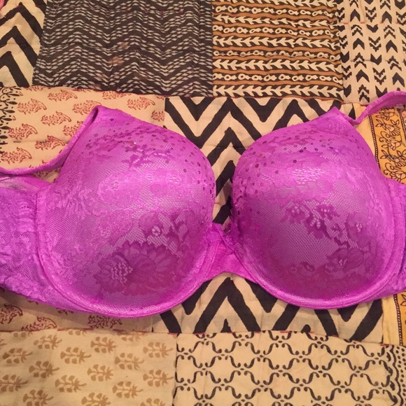 New VS bra. Has pretty purple sequins on the cup