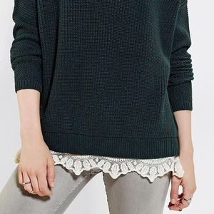 Pins and Needles Lace-Trim Sweater