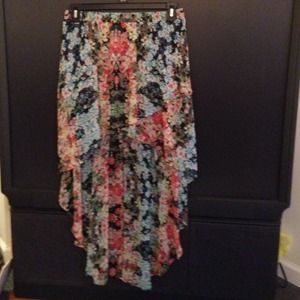 High-low floral skirt