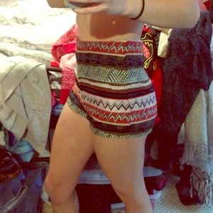High waisted tribal shorts