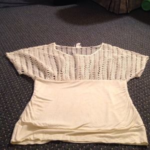 Shirtsleeve shirt with knitted top