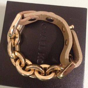 Gold and Dark Tan Link Bracelet
