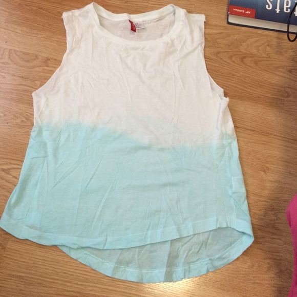White no sleeve dip dye tank
