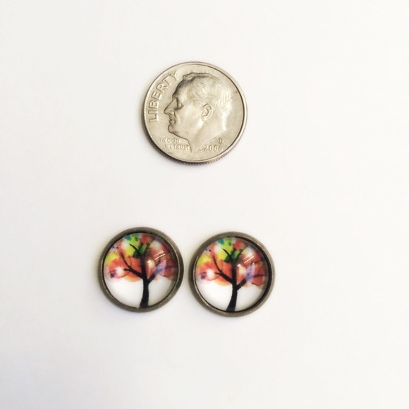 3 for 15🎀bronze tone tree of life picture studs - Picture 4 of 6