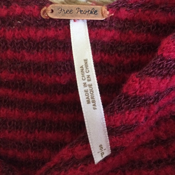 ❌SOLD❌Free People Red Striped Sweater - Picture 2 of 3