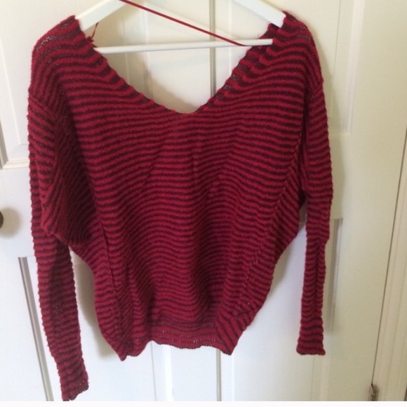 ❌SOLD❌Free People Red Striped Sweater - Picture 3 of 3