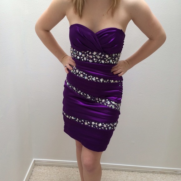 Purple sequin cocktail dress