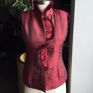 Fur-trimmed Red Vest