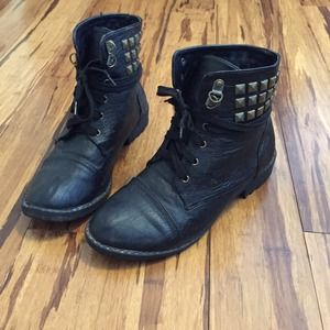 Studded combat boots