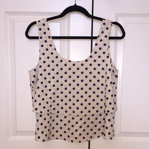 Forever 21 Cream & Navy Top, Size M, Never Worn