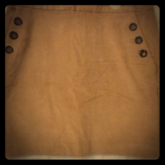 Above knee corduroy light brown skirt