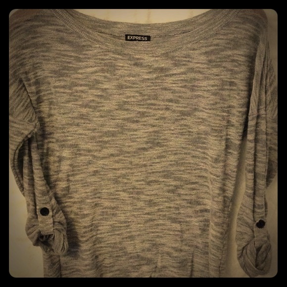 Chic grey and black knit sweater