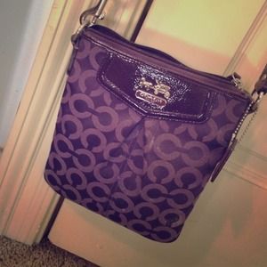 Purple Coach Across Body Purse W/ Matching Wallet