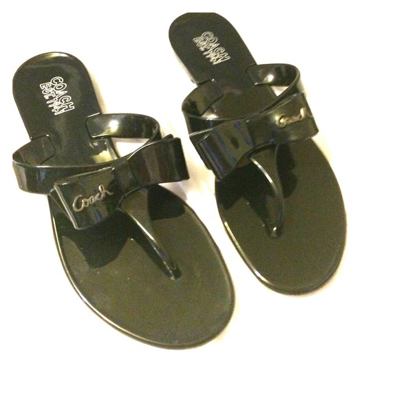 Authentic Coach Flip Flops Black
