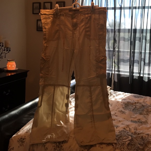 America rag beige drawstring cargo style
