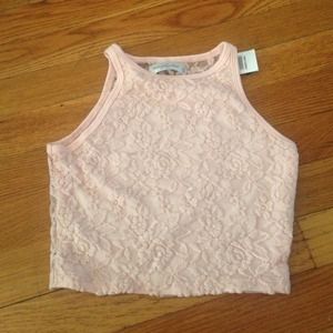 Abercrombie & Fitch coral lace crop top. XS NWT