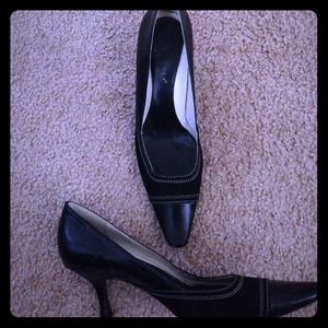 Cute black and cream kitten heel