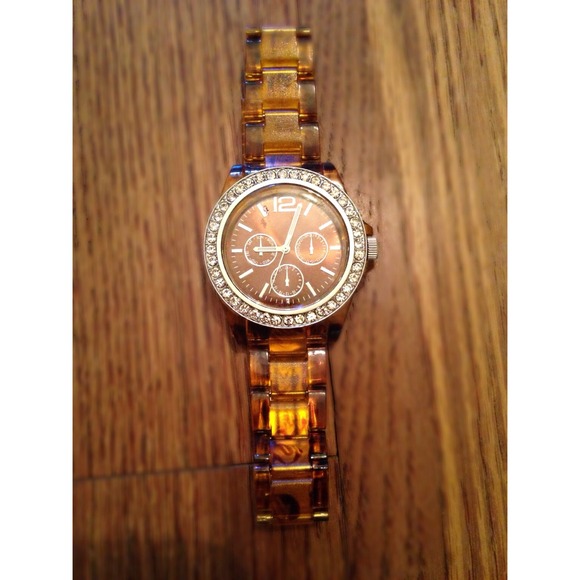 Tortoiseshell enamel watch