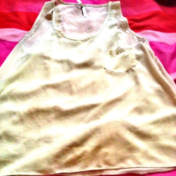 White studded tank top