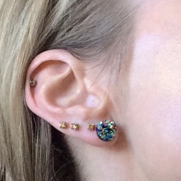 3 for 15🎀bronze picture & Drusy style earrings - Picture 2 of 3