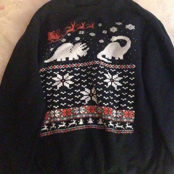 Dinosaur Christmas crew neck