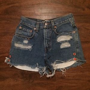 embellished denim shorts