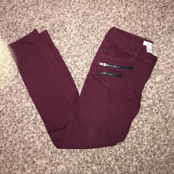 Forever 21 Denim - Maroon Skinny Jeans