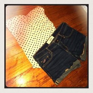 Pink polka dot tube top