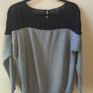 Grey sweater with sheer black top!