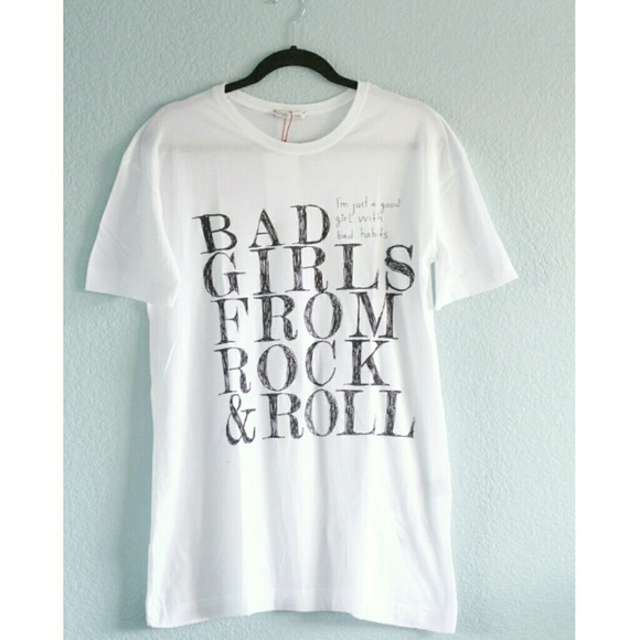 Zara Tops - Zara | HP🌟- NWT Oversized "Rock & Roll" Tee