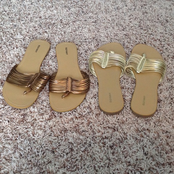 Bronze and Gold sandals size 7 (both)