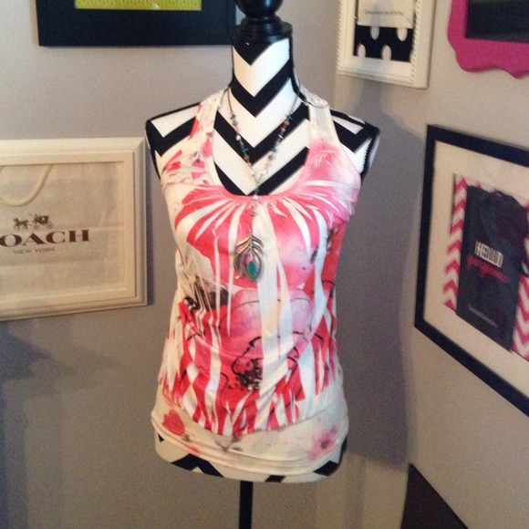 Wet Seal multi color top with crotchet cut out