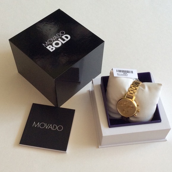 Final reduction! NWT Authentic Gold Movado Bold - Picture 2 of 4