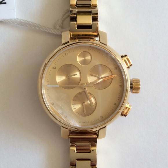 Final reduction! NWT Authentic Gold Movado Bold - Picture 3 of 4