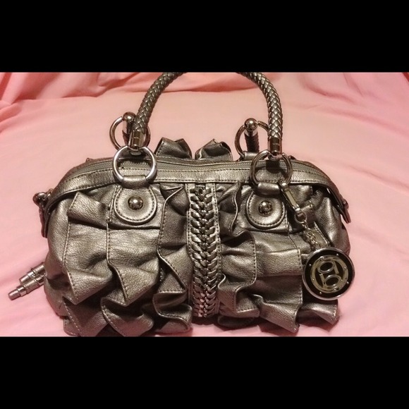 Bebe Frills & Thrills Gray Handbag