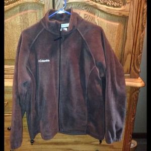 Columbia brown fleece jacket, women's size Large