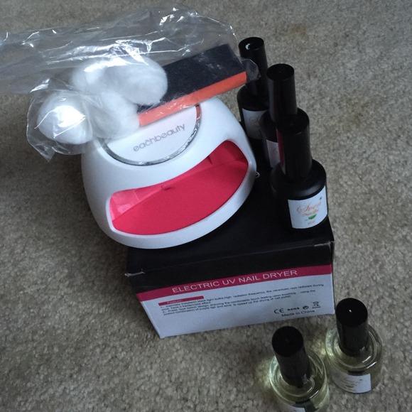Gel nail dryer and accessories.