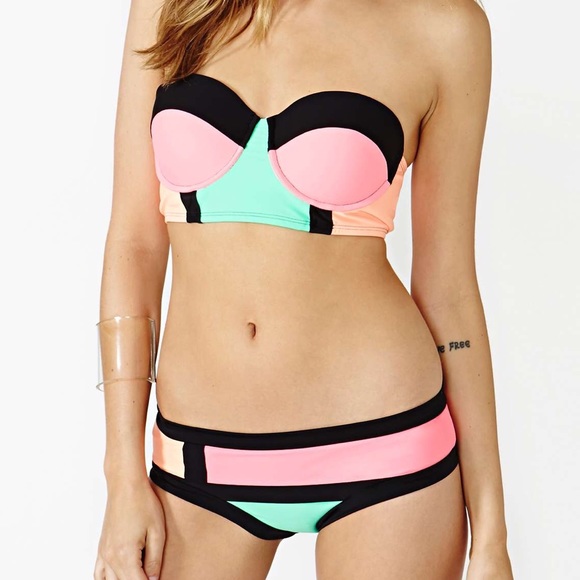 Nasty Gal Neon Block Party Bikini