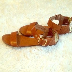 Camel and gold sandals!
