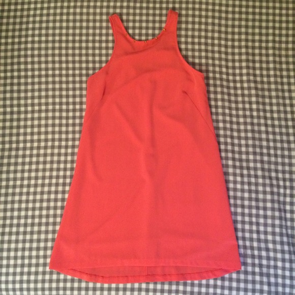 NWT LUSH coral sleeveless shift dress