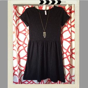 Black Skater Dress with Confetti Detailing