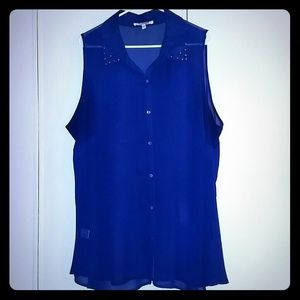 Daniel Rainn-Sheer Sleeveless Top