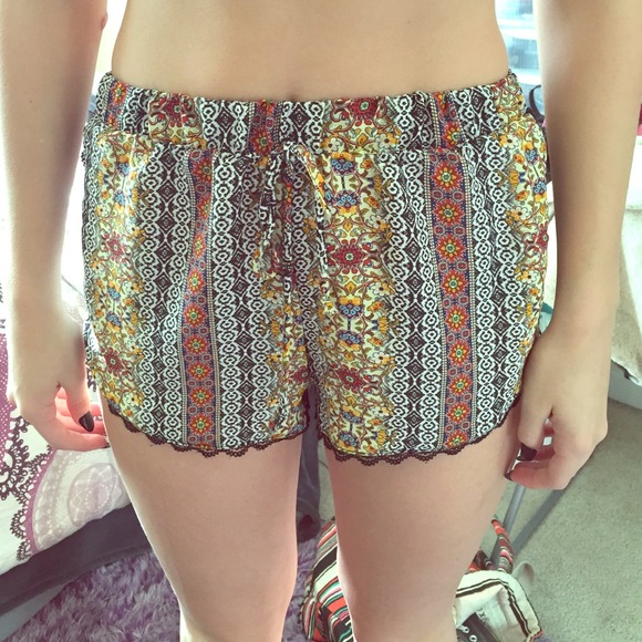 tribal print flowy shorts