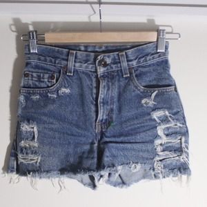 high waisted denim shorts