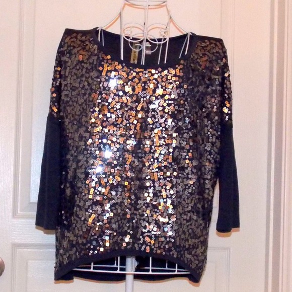 Navy Sparkle Top