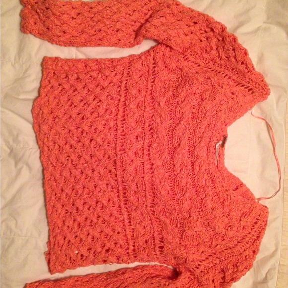 Free people coral sweater