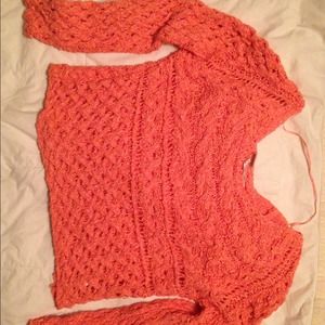 Free people coral sweater