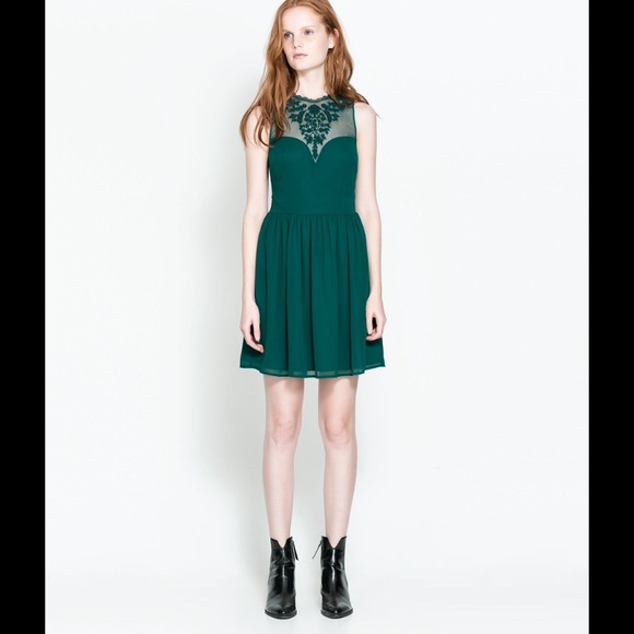 Zara Turquoise Combined Dress