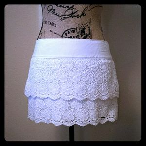 White lace skirt
