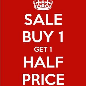 ****sale***** BOGO half off everything